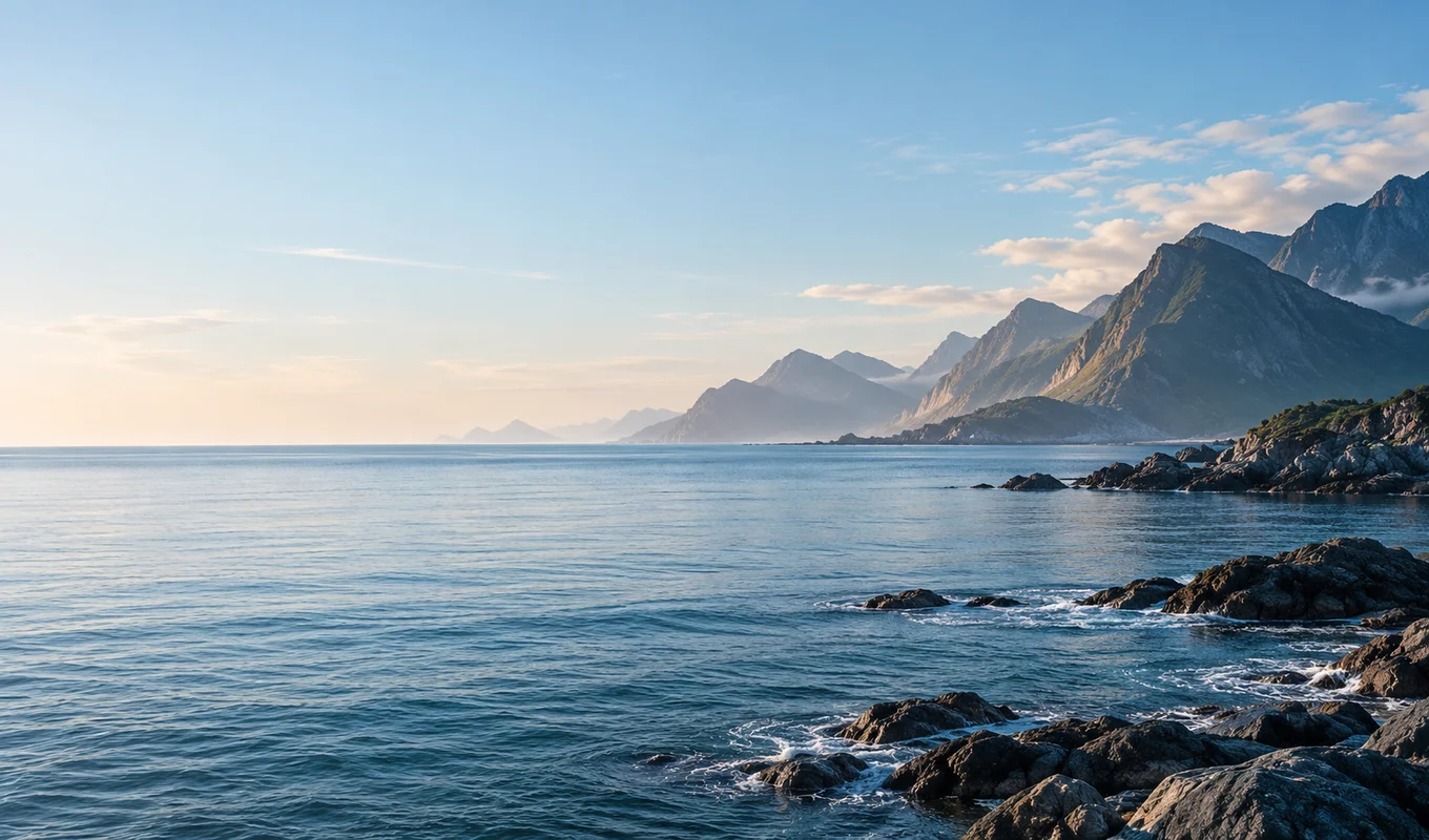 Illustrative coastline rotated to show how camera roll tilts a frame