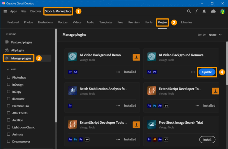 How to Update Creative Cloud Extensions - Vakago Tools